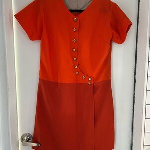 Vintage Short Sleeve Colorblock Mod Dress